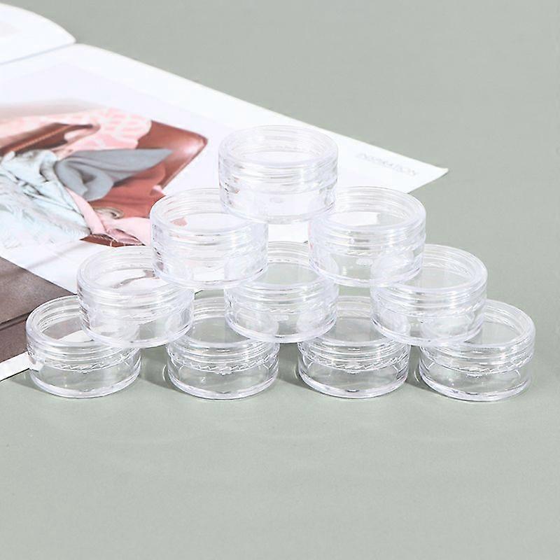 50 Clear Small 5g Grams/mL Plastic Jars for Cosmetic Sample Container Pot Cream