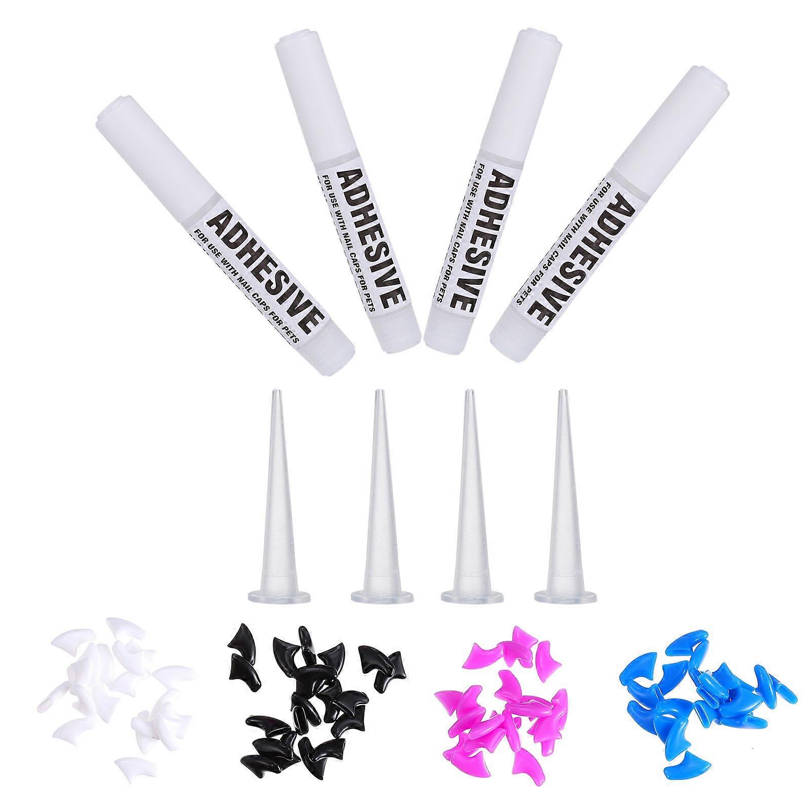 Pet Nail Cap Silicone Cat Nail Covers for Claw Control 80Pcs Kit