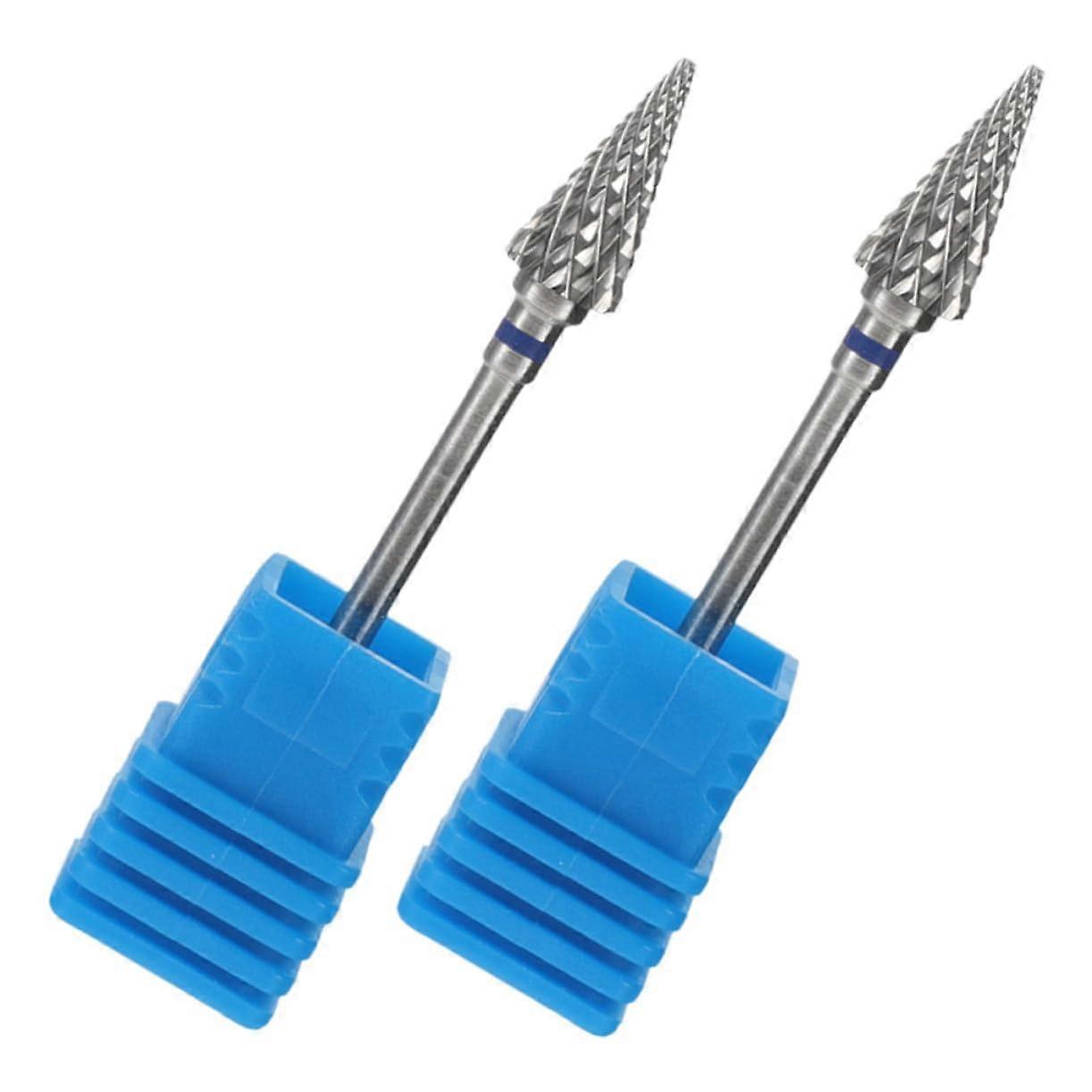 2pcs Tungsten Carbide Nail Drill Bits for Manicure Pedicure, Precision Cuticle Removal