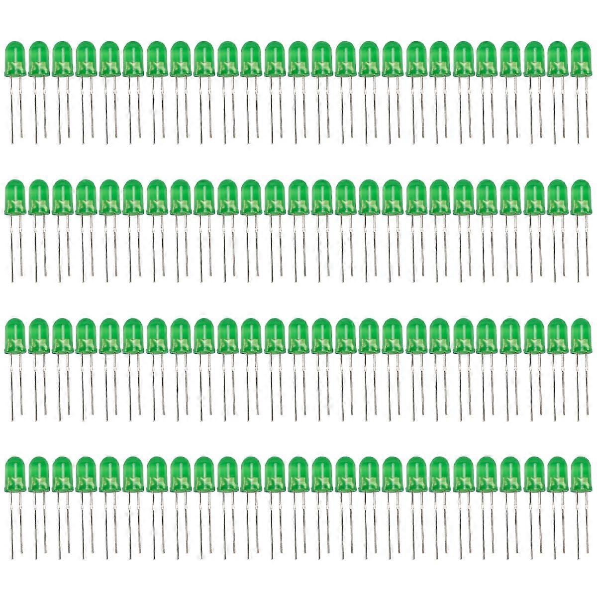 100pcs 5mm Green LED Diodes Bright Low Power Lights 2V 20mA for DIY Electronics Projects
