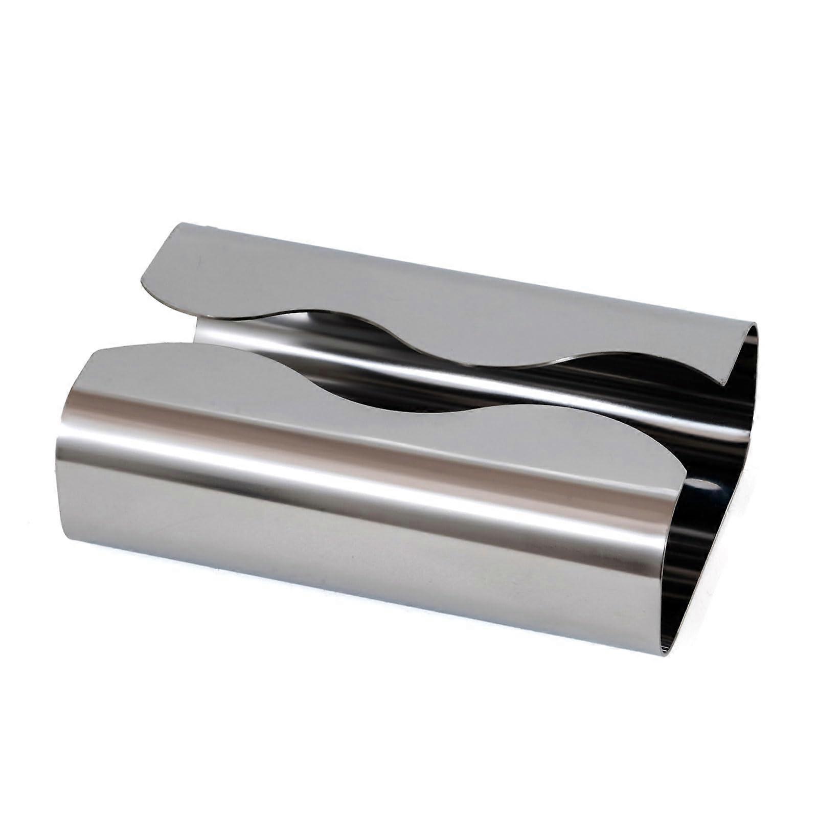 Stainless Steel Tissue Box Rustproof Curved Design Space Saving Holder for Bathroom or Office