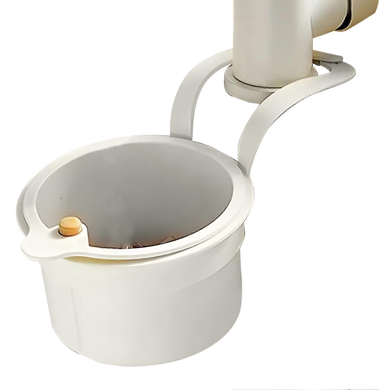 Sink Strainer Basket with ClipOn Faucet Attachment, DoubleLayer Mesh Kitchen Drain Strainer Organizer White