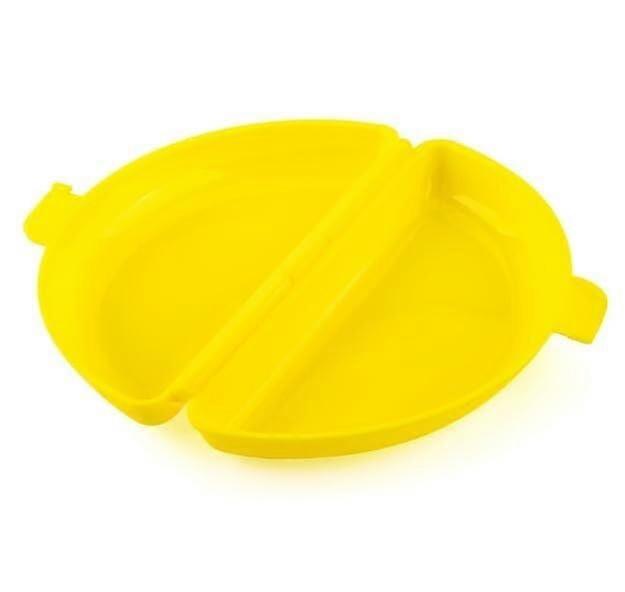 Microwave Egg Cooker HalfRound Plastic Omelet Maker for Scrambled Eggs Small Kitchens Yellow