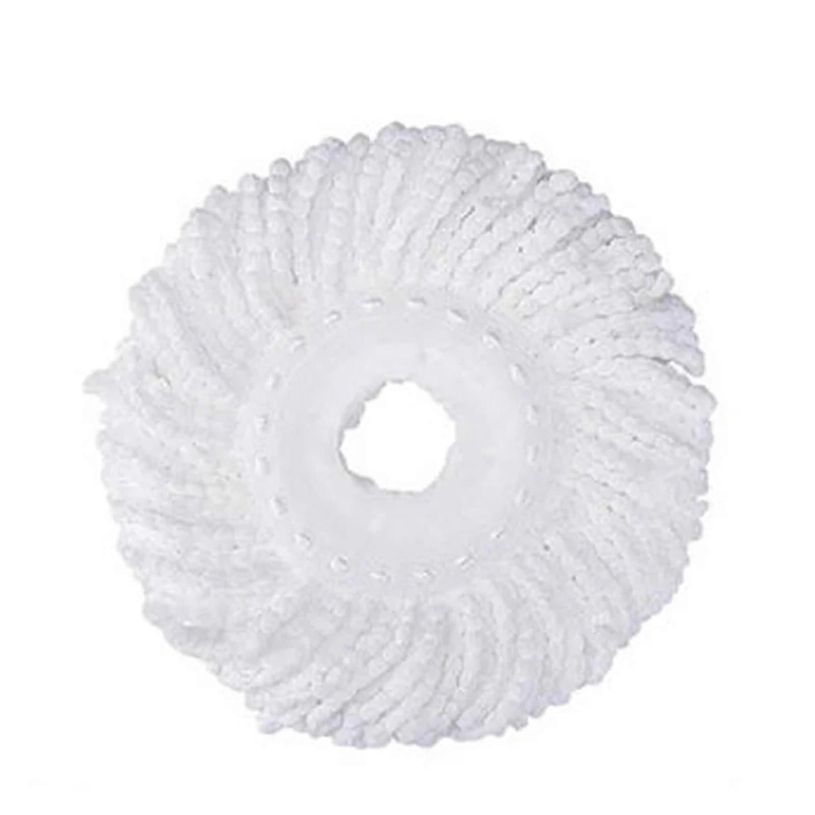 Microfiber Round Mop Head Replacement Set of 2 for Floor Cleaning with Clamp Holder