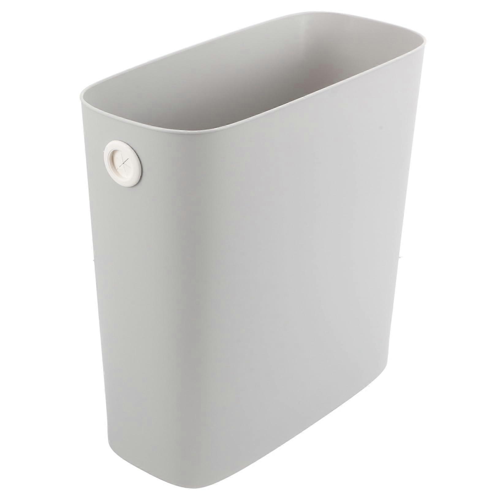 Narrow Bathroom Trash Can Double Layer Slim Garbage Bin for Kitchen Office Bedroom Gray