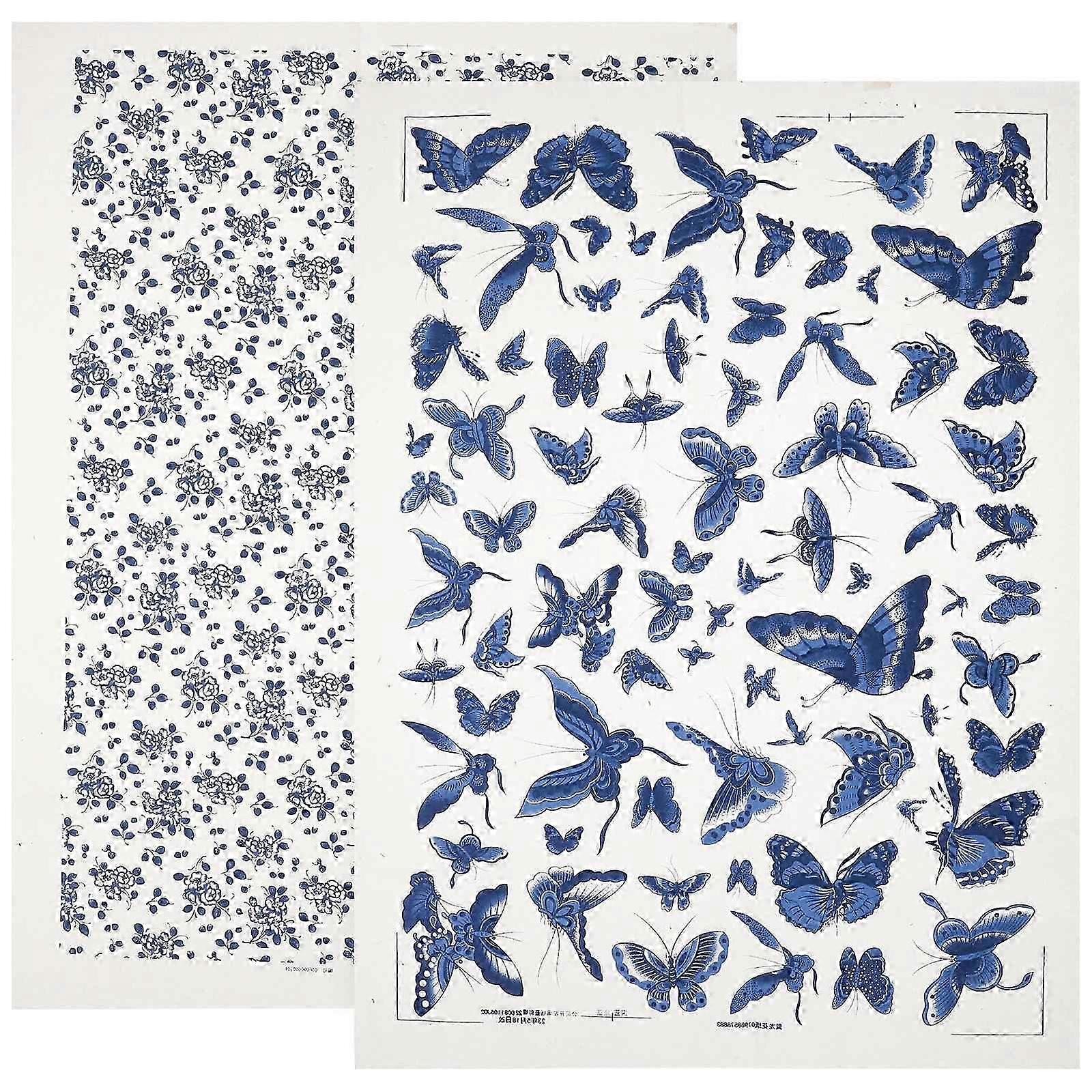 2 Sheets Pottery Underglaze Transfer Paper Ceramic Decals Clay Decor for Crafts