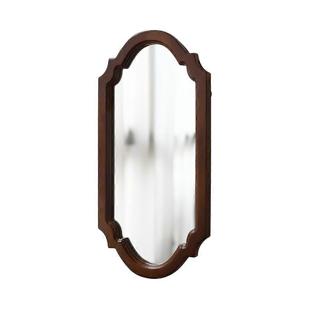 Rustic Wood Wall Mirror with Solid Walnut Frame, Vertical or Horizontal Mount for Bathroom, Entryway