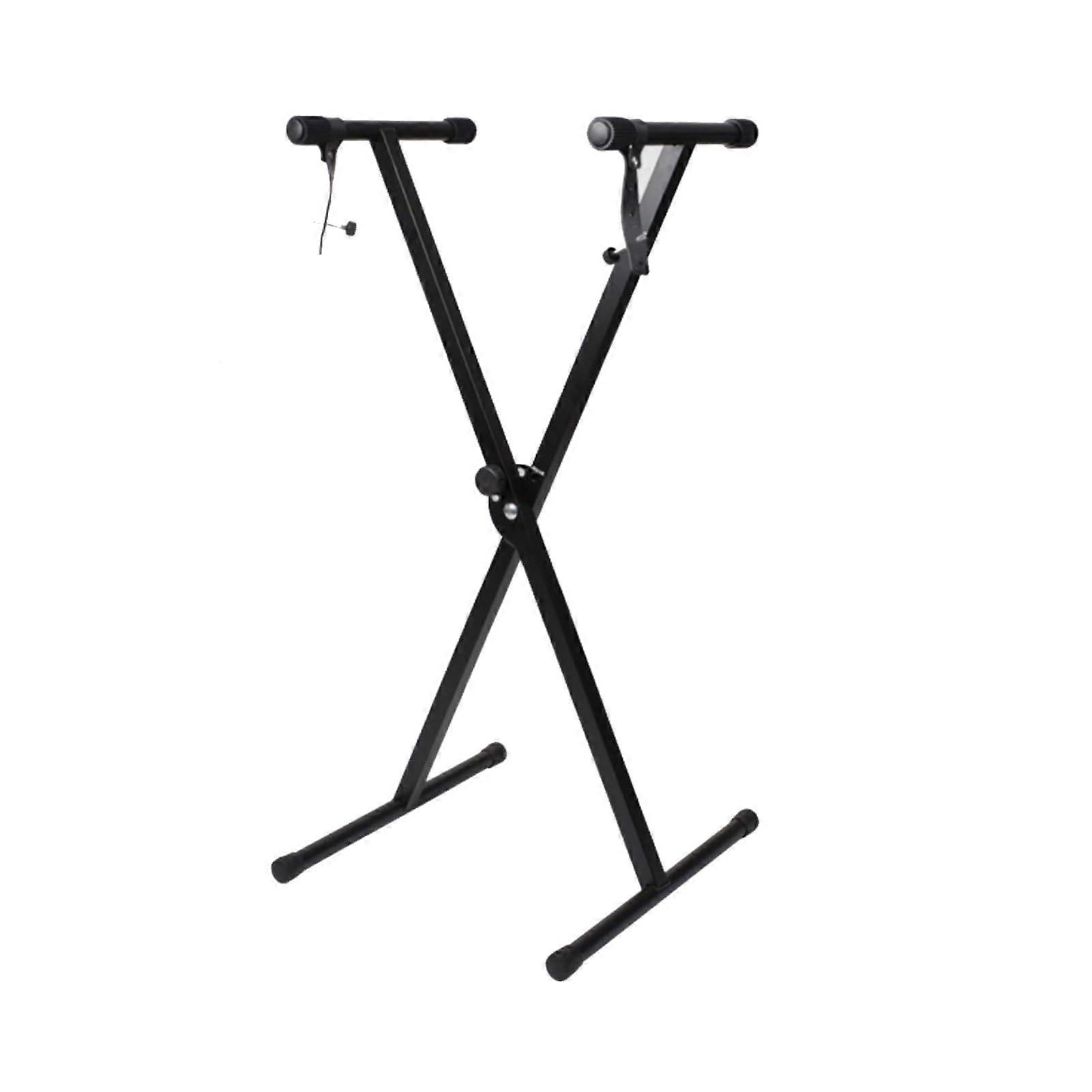 Adjustable Double Brace XStyle Keyboard Stand with Foldable Metal Frame for Home Studio, Black
