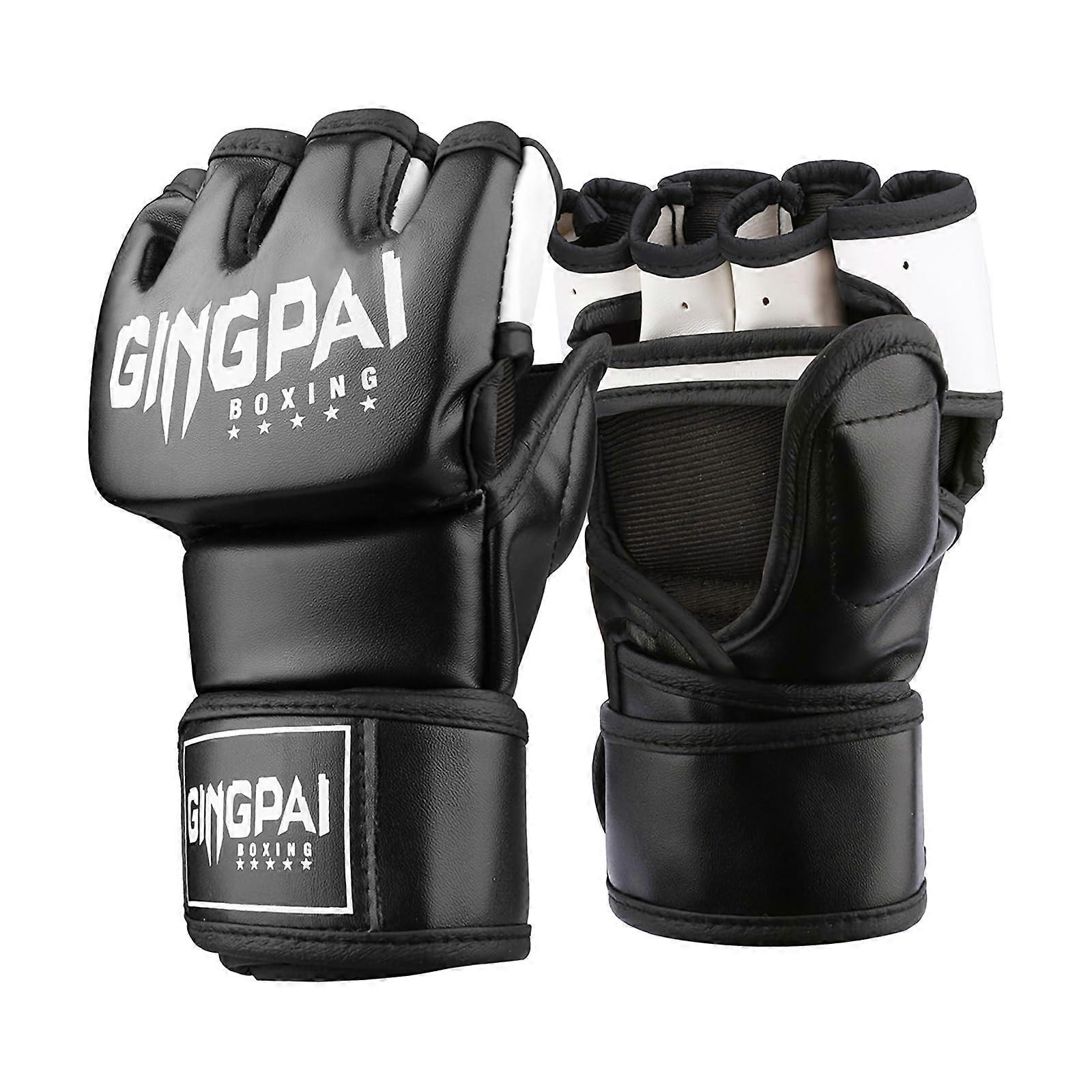 MMA Gloves with Extra Thick Punch Padding and Triple Wrap Wrist Support for Sparring and Training
