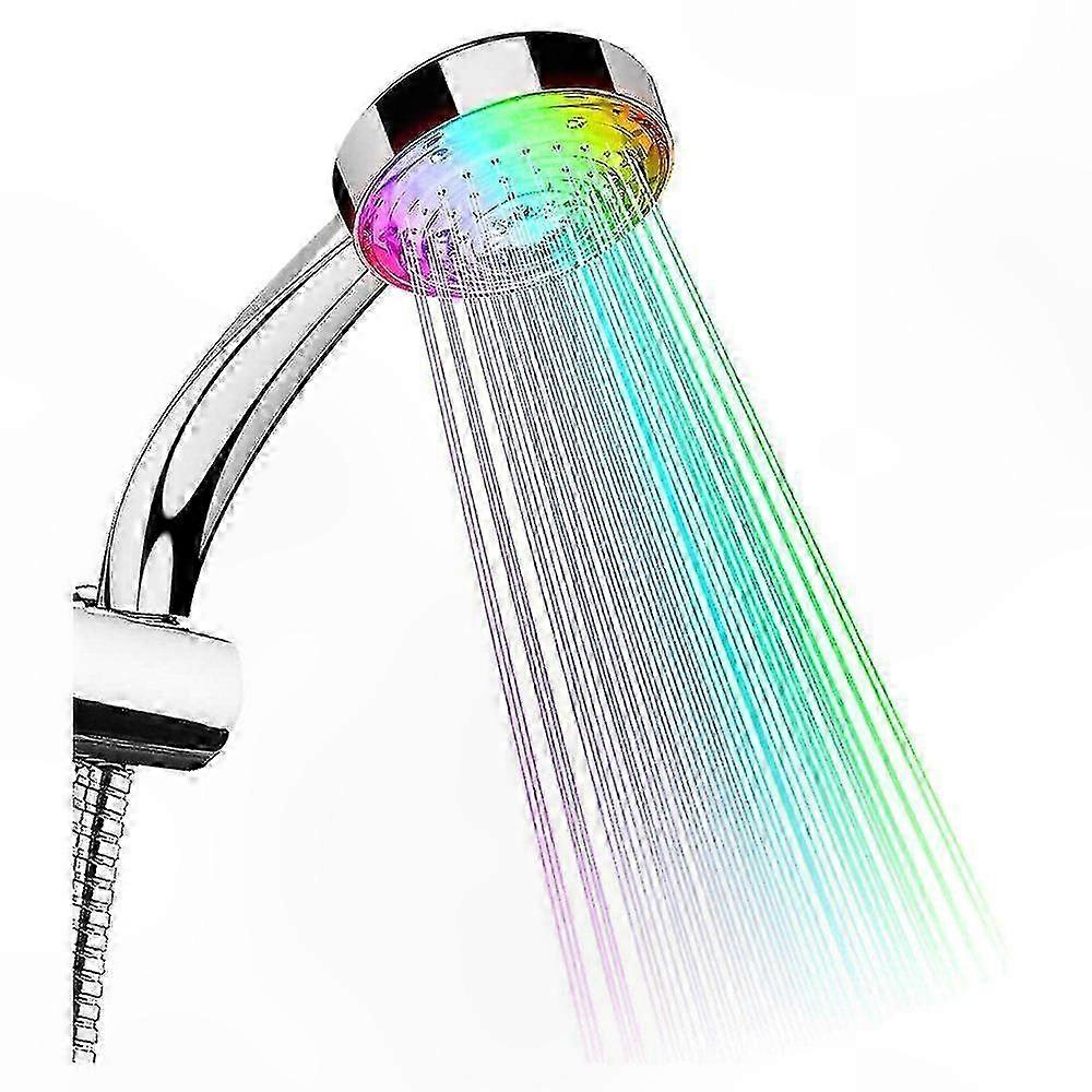 LED Color-Changing Rain Shower Head with 7 Light Modes and Automatic Faucet Functionality