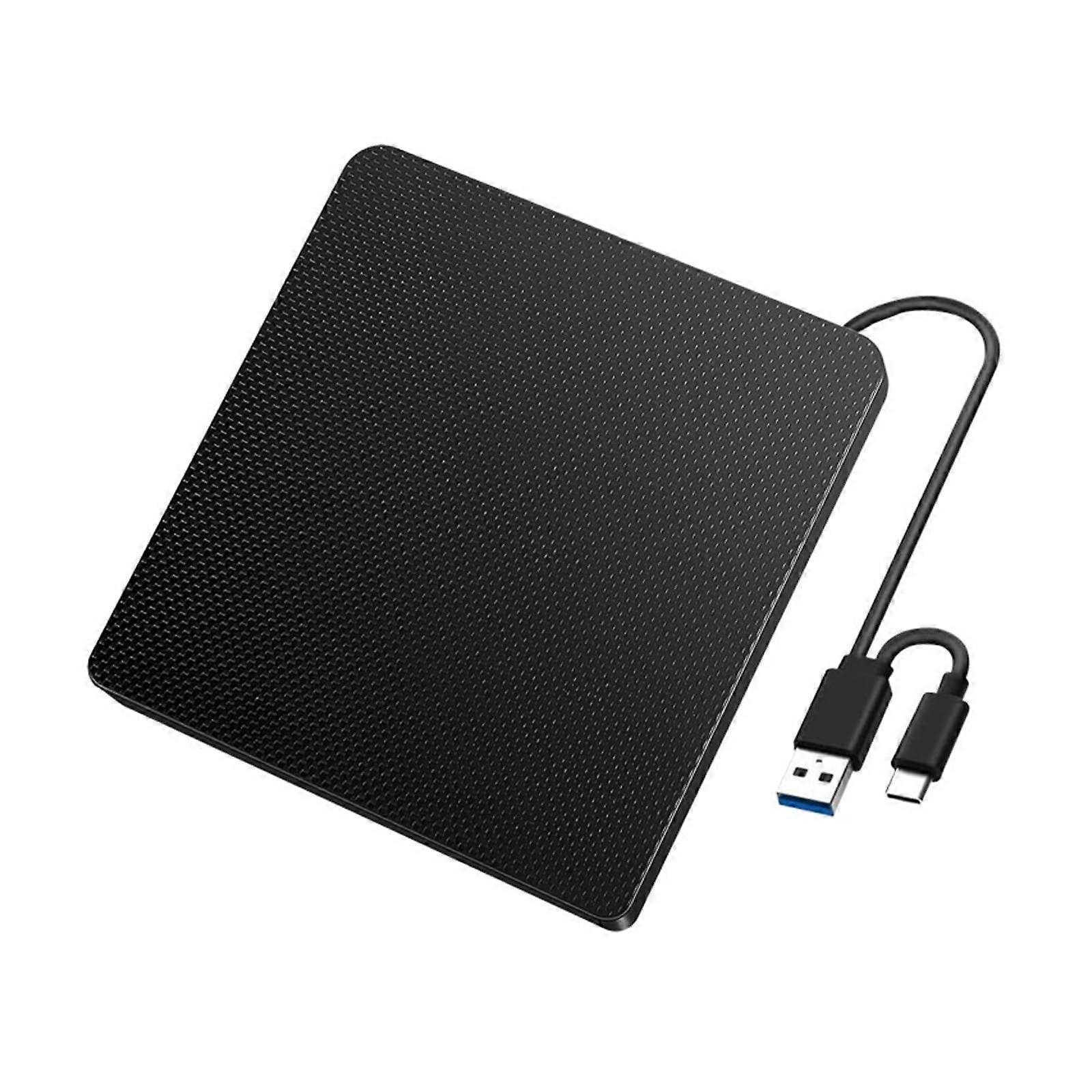 External DVD Drive USB C Burner with Dual Interface for Laptop and Desktop Windows Mac