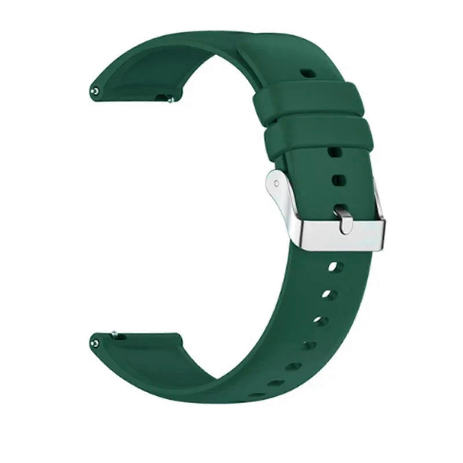 Silicone Watch Band 22mm Green Waterproof Quick Release Replacement Strap Adjustable Fit