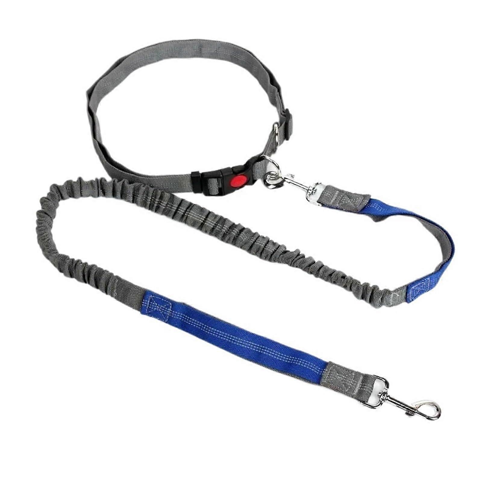 Hands  Retractable Dog Leash for Running and Jogging, Adjustable Length, Durable Gray Blue