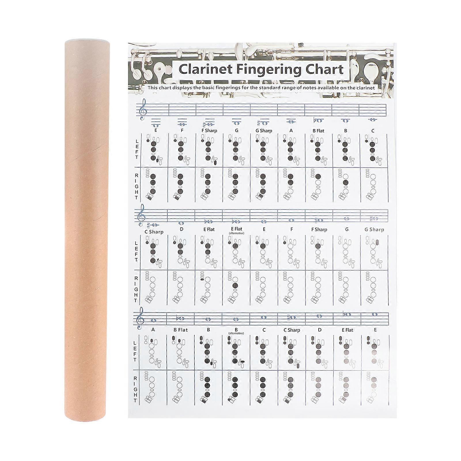 Clarinet Diagram Learning Tool For Students Assorted Color 1Pack