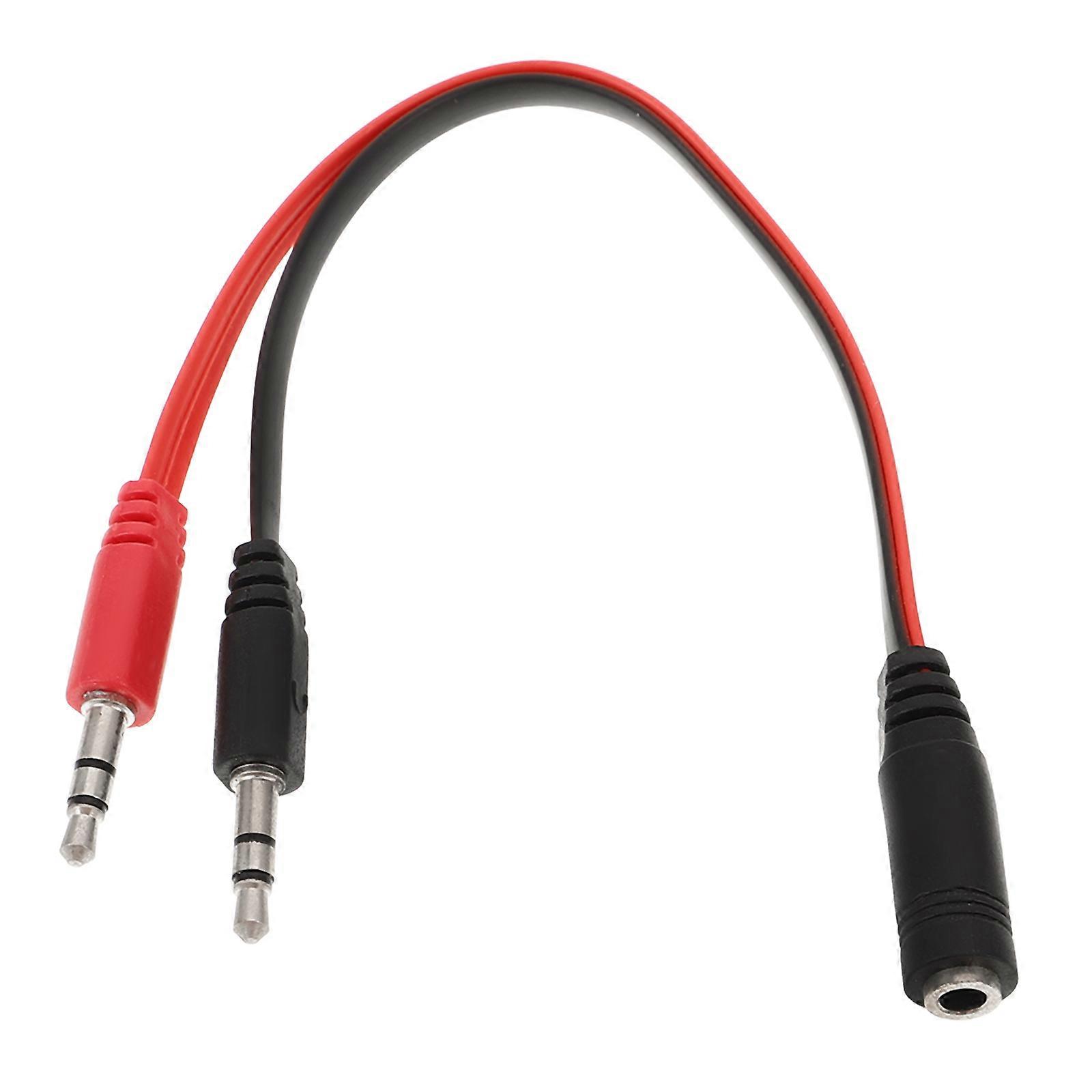 Audio Splitter Cable for Mic Extension Black Headphone Adapter
