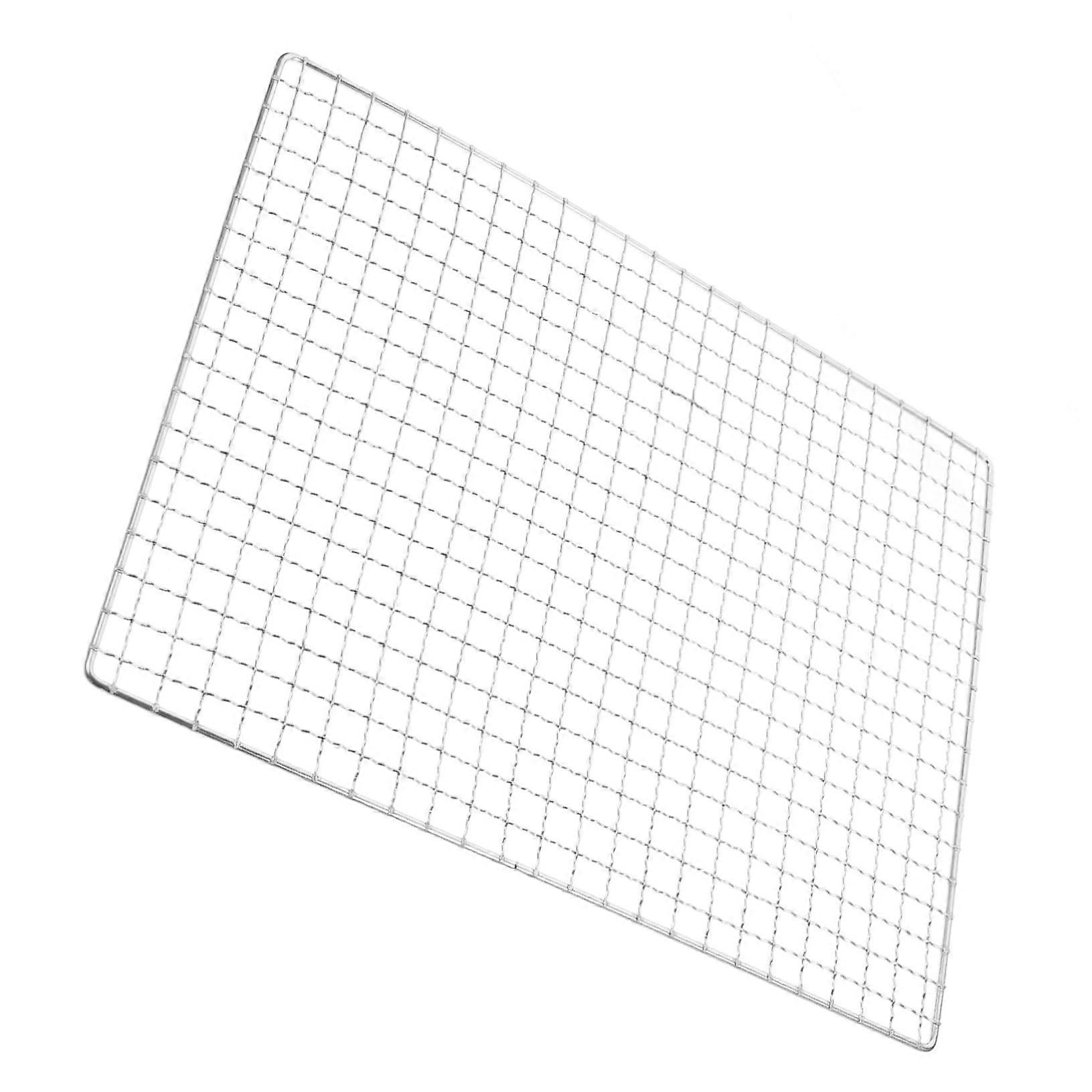 BBQ Grill Mesh Net Metal Cooking Grate Replacement, Durable Rectangular Barbecue Rack for Camping