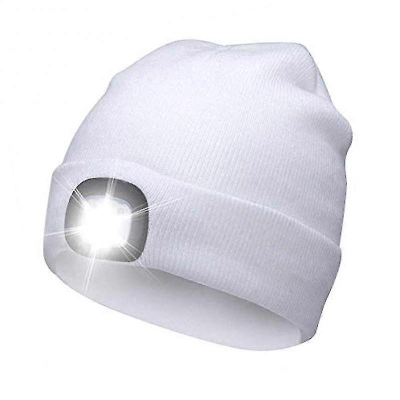 LED Light Hat Unisex Button Battery Type Beanies Hat Knit Keep Warm Cap