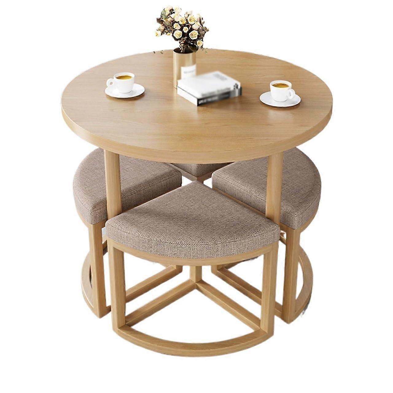 Small Dining Table and Chairs Set, SpaceSaving Layout, Durable 25mm Desktop for Kitchen Nook