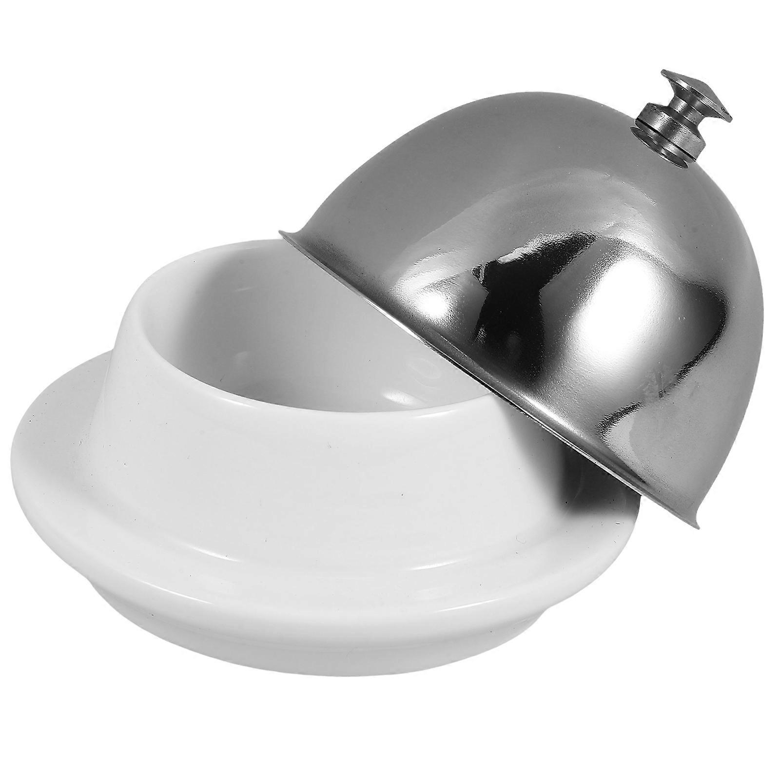Silver Ceramic Butter Plate for Kitchen Use 8Pcs Multifunctional Set