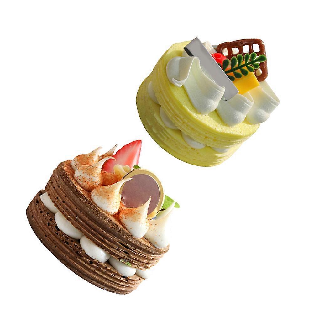 Simulation Cake for Decor 4Pcs Artificial Cake Display Models