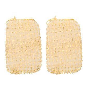 2Pcs Natural Exfoliating Sisal Sponge Brush Exfoliating Body Scrubbers for Home