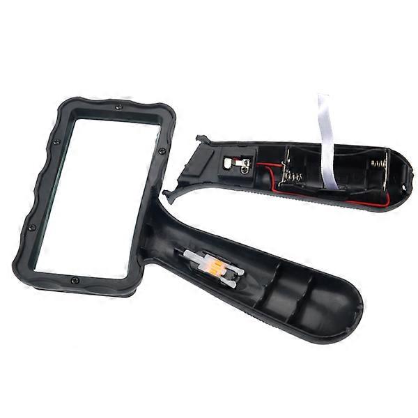 Portable Rectangular Oblique-Handle Magnifier with 2 LED Lights 3Pcs