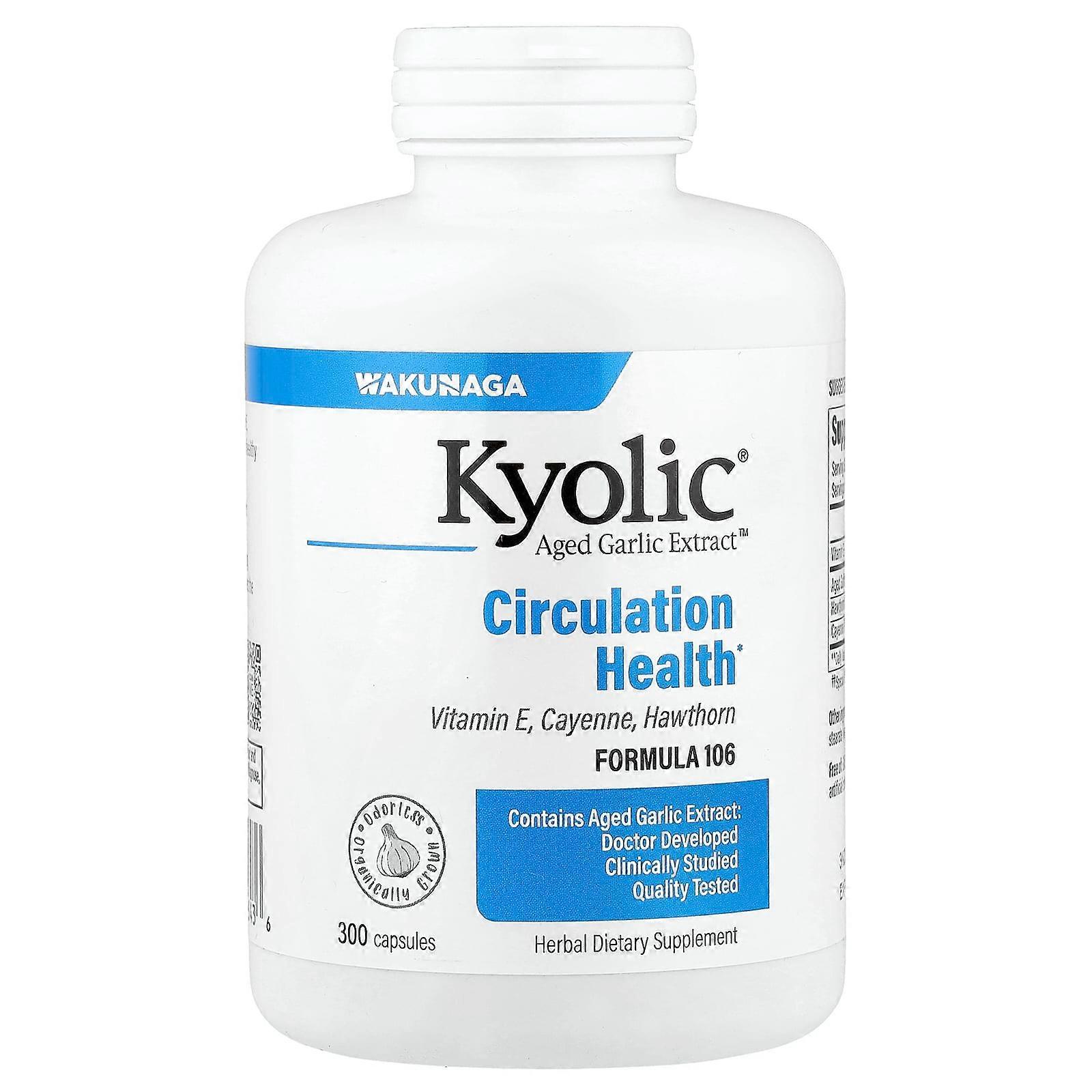 Kyolic, Aged Garlic Extract, Circulation, Formula 106, 300 Capsules