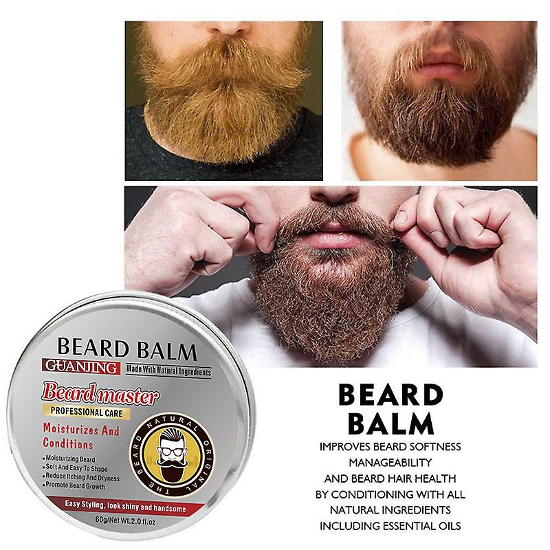 60ml Natural Beard Conditioner Beard Balm Wax For Beard Smooth Styling