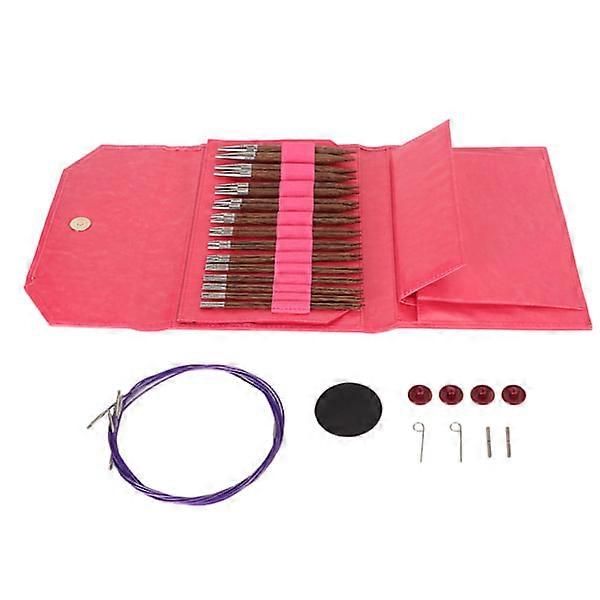 Interchangeable Circular Knitting Needles Set Multiple Sizes Ergonomic Handle Knitting Needles