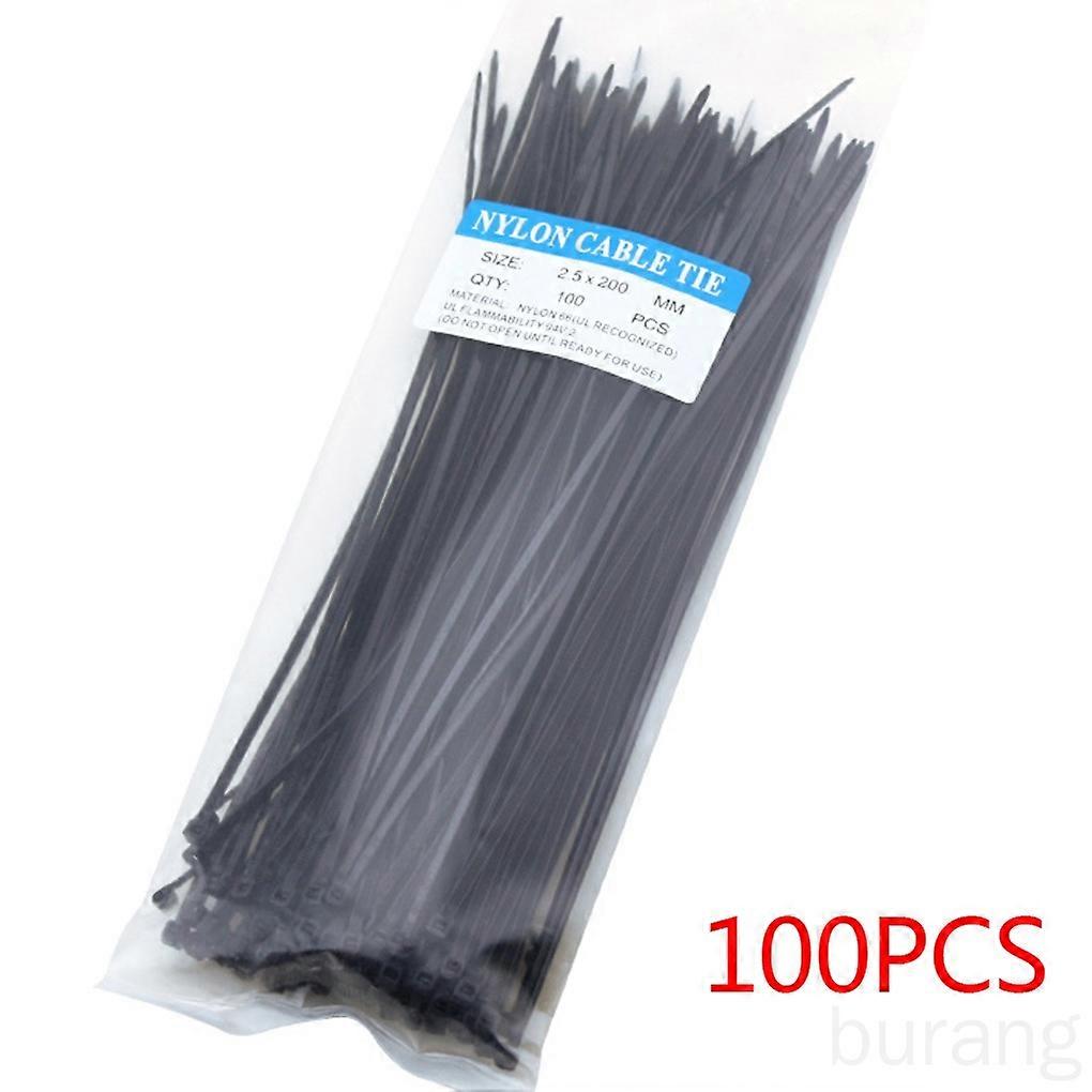 100 self-locking multi-purpose nylon cable ties/bag for wires and cables