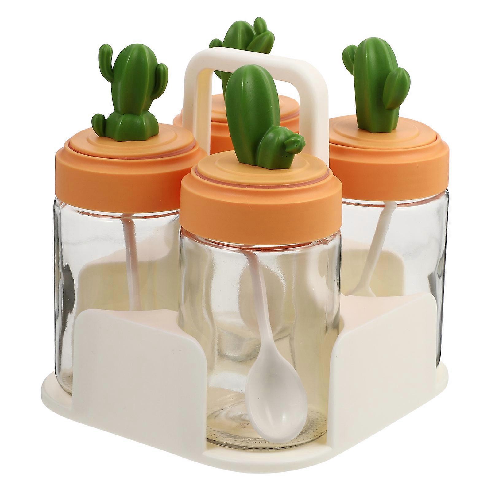Conjunto de 4 Potes para Condimentos e Temperos em Cores Sortidas