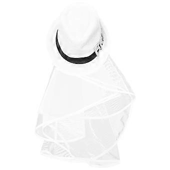 Sombrero de novia vintage decorativo con velo para fiesta de mujer