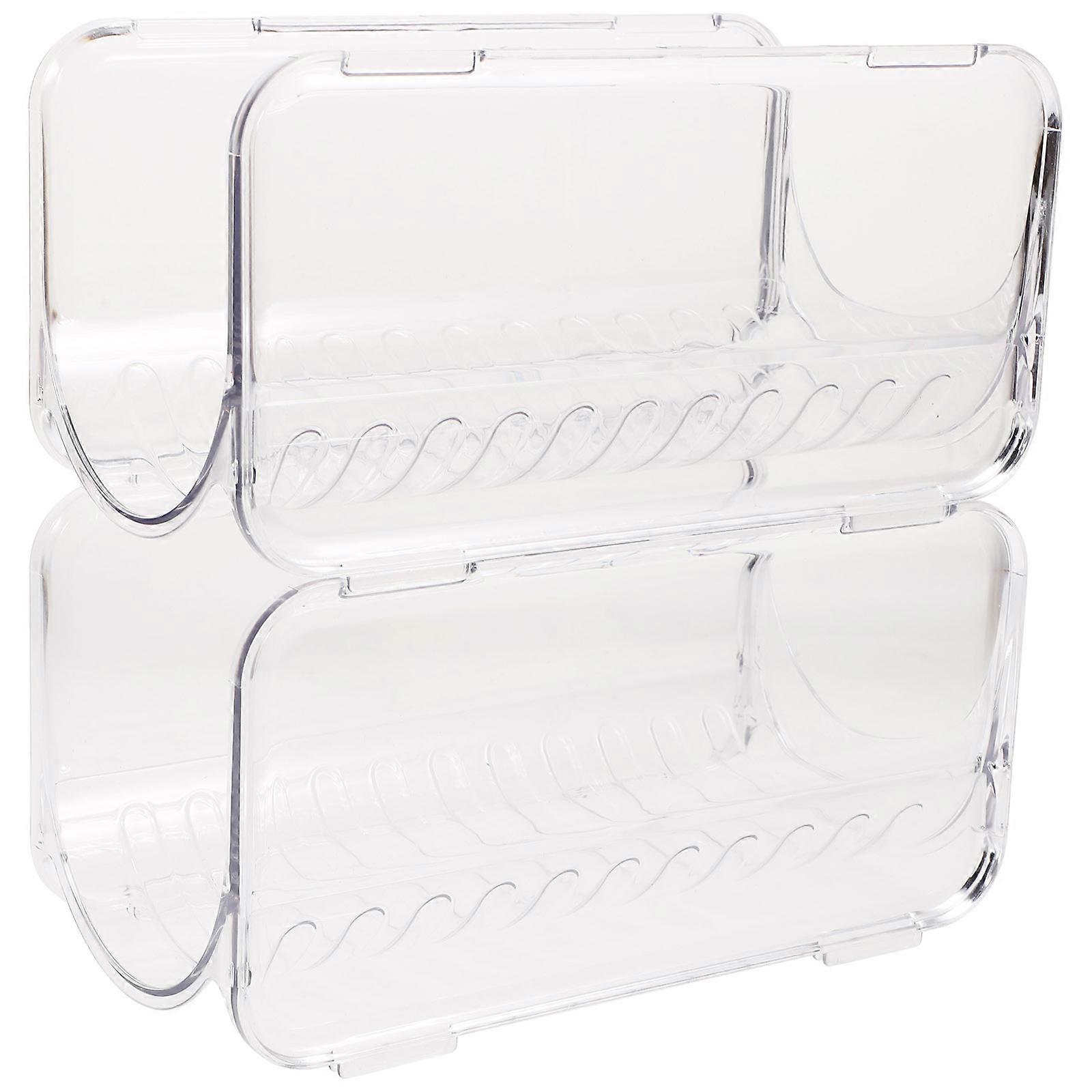 Stackable Plastic Water Bottle Organizer for Kitchen Cabinet 2Pcs Storage Rack