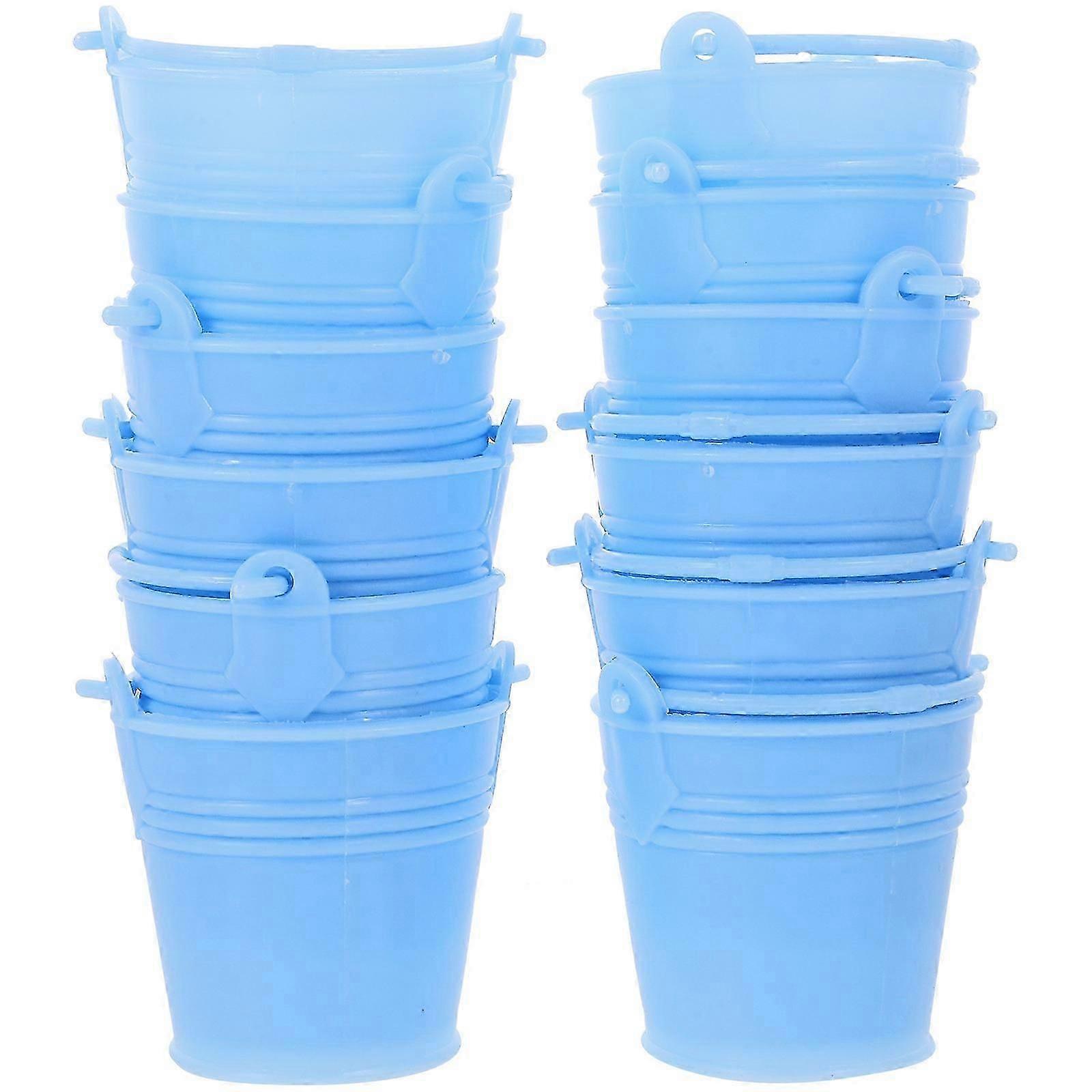 Zero Snack Bucket Small Plastic Bucket for Decorative Storage 12Pcs