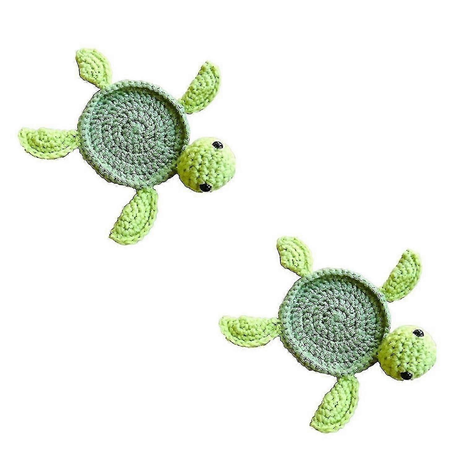 Crochet Tortoise Coasters compatible with Drinks