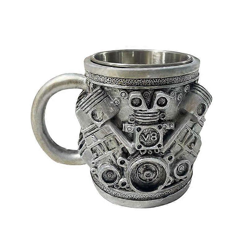 V8 Engine Design Printed Ceramic Coffee Mug 350ml Cup