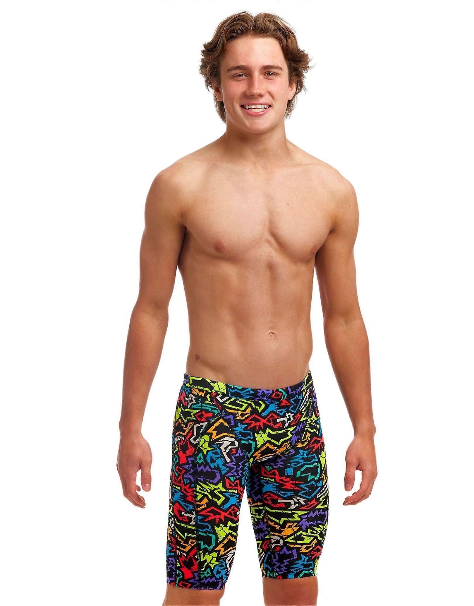 Funky Trunks Drenge Funk Me Training Swim Jammer - Sort/Multi