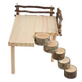 Hamster Climbing Platcompatible withm Multipurpose Natural 2 Layer Wooden Hamster Playing Activity Platcompatible withm compatible with Small Pets
