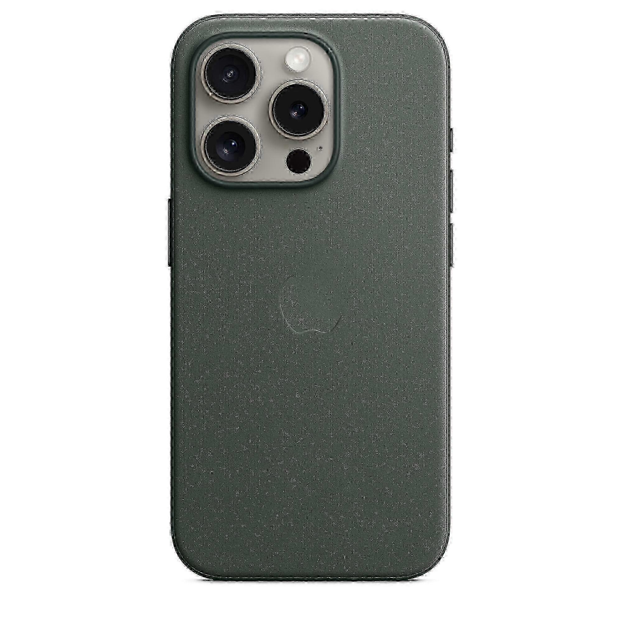 Capa elegante e sofisticada em tecido fino com MagSafe para iPhone 15 Pro de 6,1 polegadas - Evergreen Design_cdb4