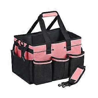 Bolsa de almacenamiento de limpieza portátil, organizador de herramientas de limpieza con correa ajustable, bolsa impermeable con 4