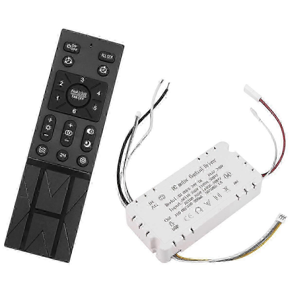Ceiling Fan Remote Control Kit with 6 Speed Settings, Replacement Ceiling Fan Remote, Dimming Contro