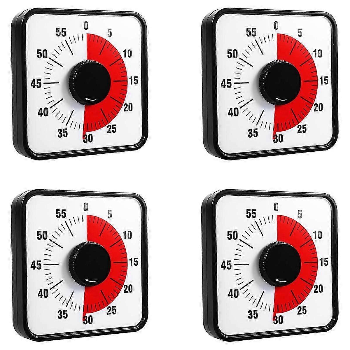 60 Minute Mechanical Timer, No Batteries Needed Visual Countdown with Loud Ring for Kitchen Workout Study