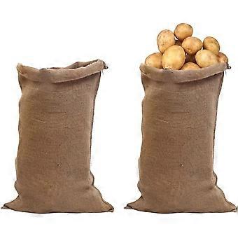 Grøntsags- og kartoffelopbevaringssæk, jutesække Stor jutesæk Hessian kartoffelsække 2stk (6090cm)