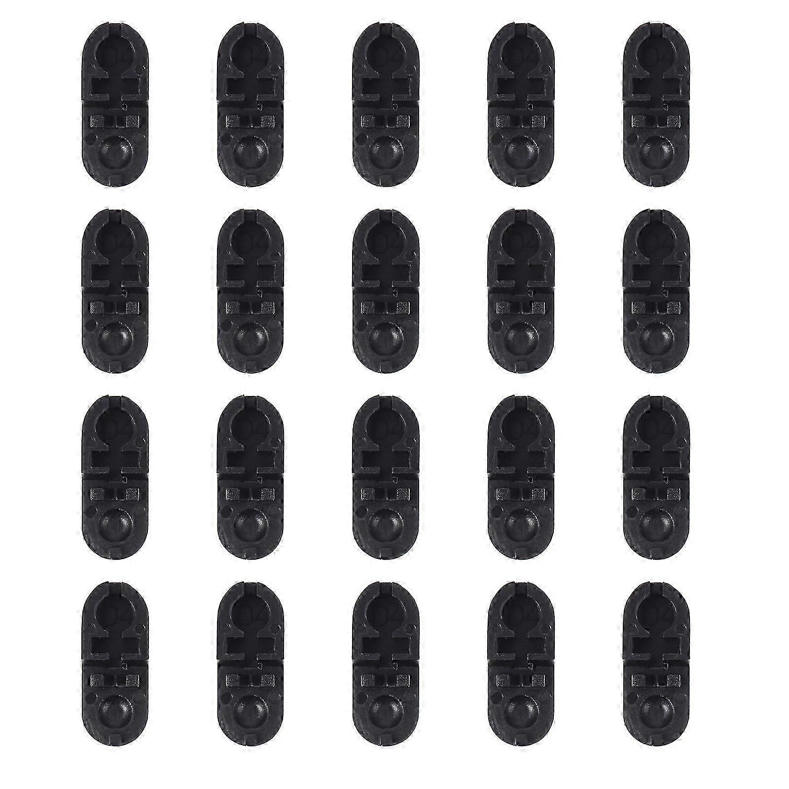 Black Vertical Roller Beaded Chain Connector Clips Plastic 20Pcs Set