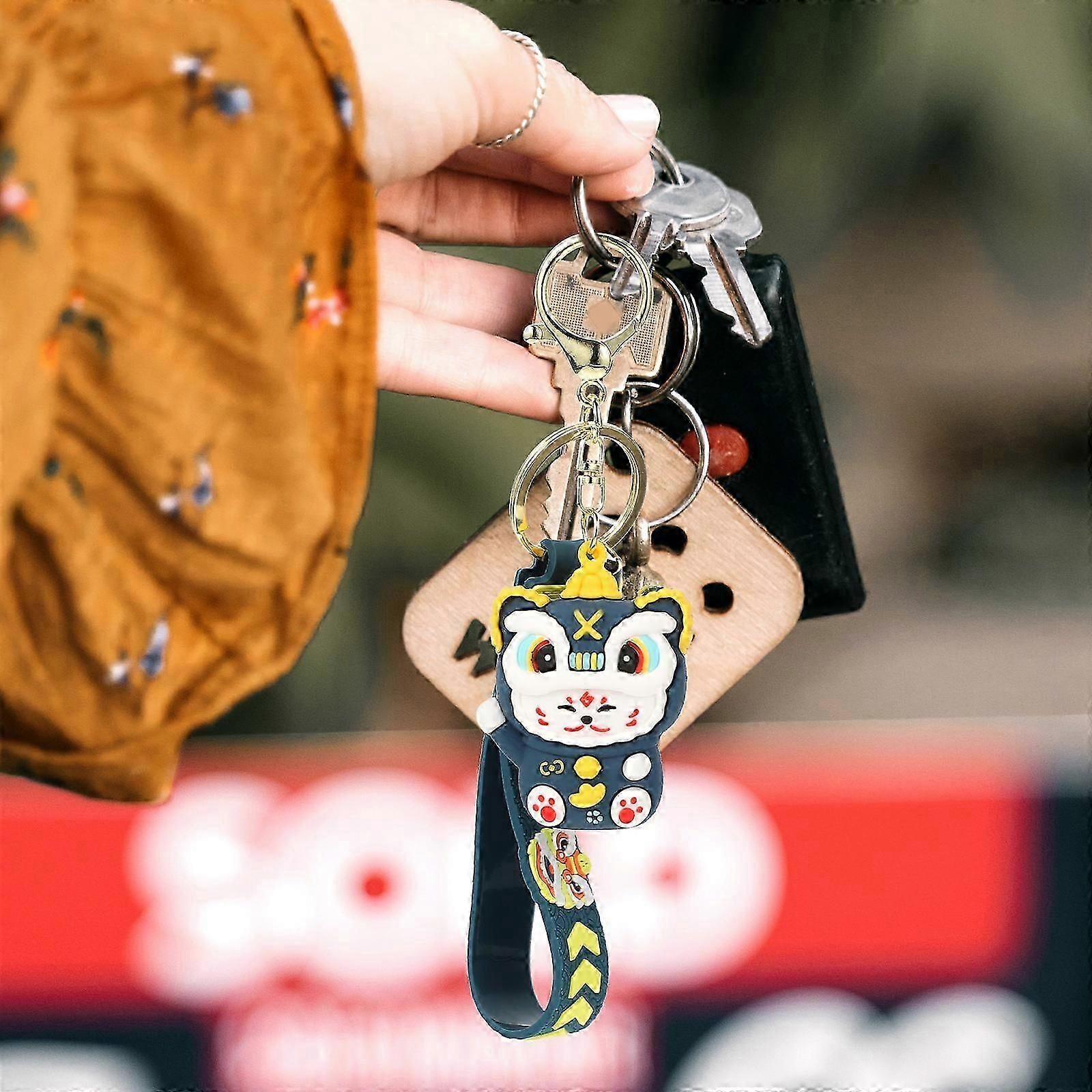 Festive Use Cat Keychain Assorted Color 2Pcs