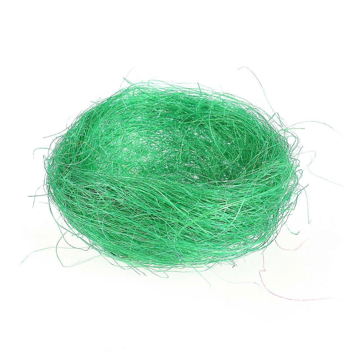 3Pcs Artificial Nest Easter Mini Colored Thread Bird Nests for Candies Eggs (Grass Green)