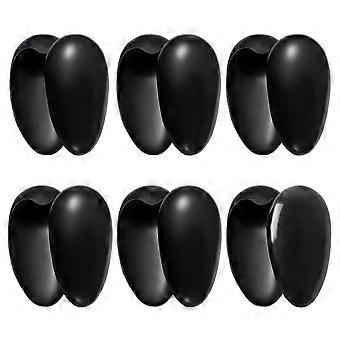 10 Pairs Black Plastic Reusable Ear Covers Protector Hairdressing Dye Coloring Bathing Shower Caps Waterproof Earmuff for Hair Salon