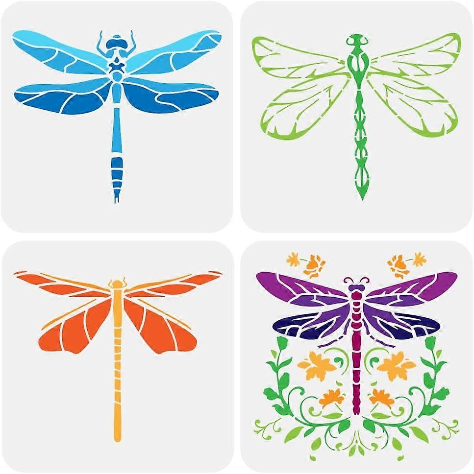 Dragonfly Stencil Set - 4 PCS 7.87x7.87