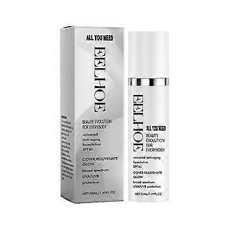Flytande foundation, återfuktande SPF 30, full täckning, hudglöd, UV-skydd, 50ml