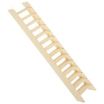 Mini husstege i trä för dekoration i beige trämaterial